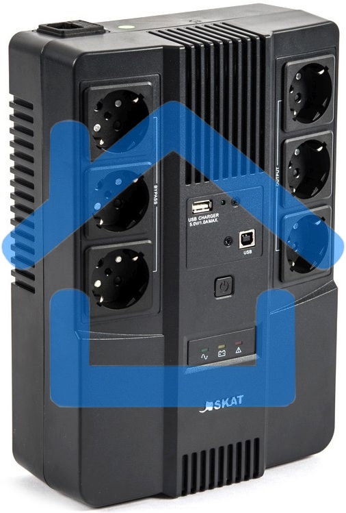 Источник бесперебойного питания Бастион SKAT-UPS 600 AI 220В 360Вт 1АКБ 7Ач внутр. меандр. стаб-ция напр-я. 6 выходов (8998)