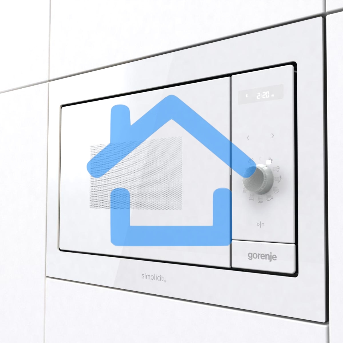 Микроволновая печь Gorenje BM235G1SYW белый, 23 л, 900 Вт, переключатели - поворотный механизм/сенсор