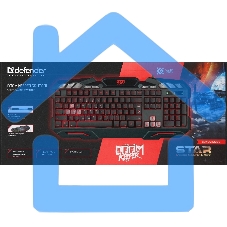 Клавиатура Defender Doom Keeper GK-100DL RUпроводная, USB, черный