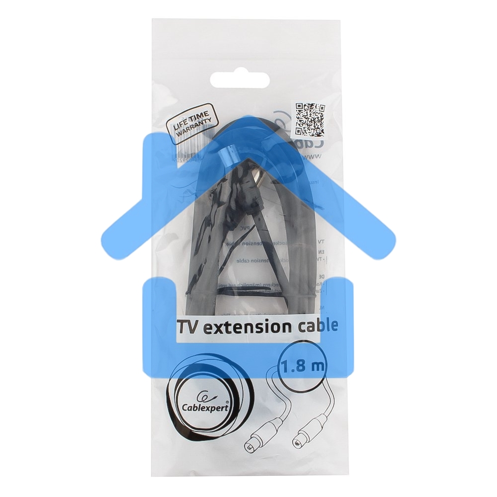 Кабель телевизионный Gembird, CCV-515, Coaxial M/F, 1.8м