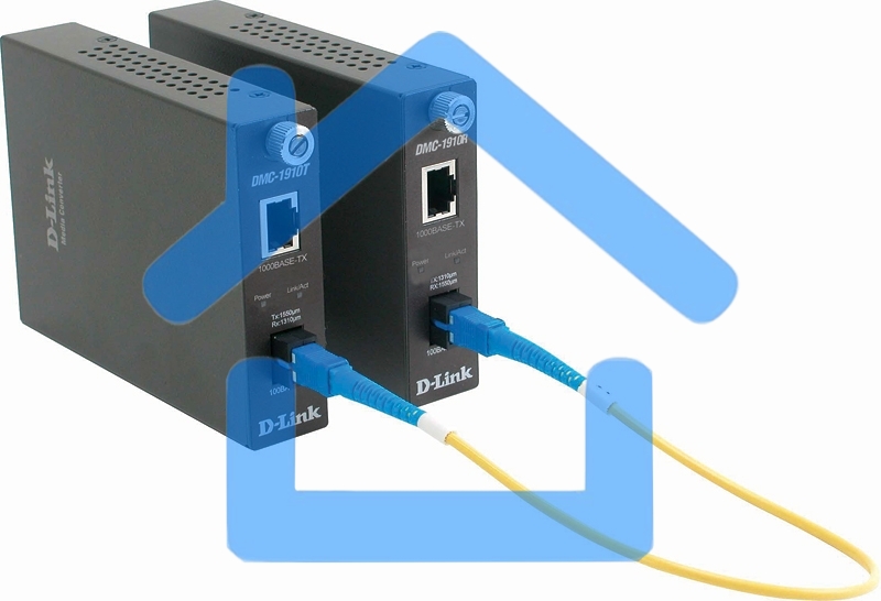 Медиаконвертор D-Link DMC-1910T/A9A, 1000Base-T to 1000Base-LX (up to 15 km, SC) Single Fiber Bi-Direction Media Converter. Transmitting and Receiving wavelength: TX 1550nm; RX 1310nm