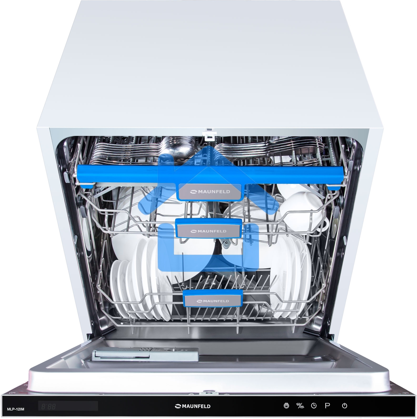 Встраиваемая посудомоечная машина Maunfeld MLP-12IM, черный, 59.8 см, 14 компл., 44 дБ, класс A++