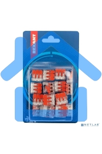 Клемма соединительная рычажковая компактная Rexant 3-проводная, прозрачная, 0.14-4 мм² (20 шт./уп.)