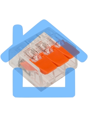 Клемма соединительная рычажковая компактная Rexant 3-проводная, прозрачная, 0.14-4 мм² (20 шт./уп.)