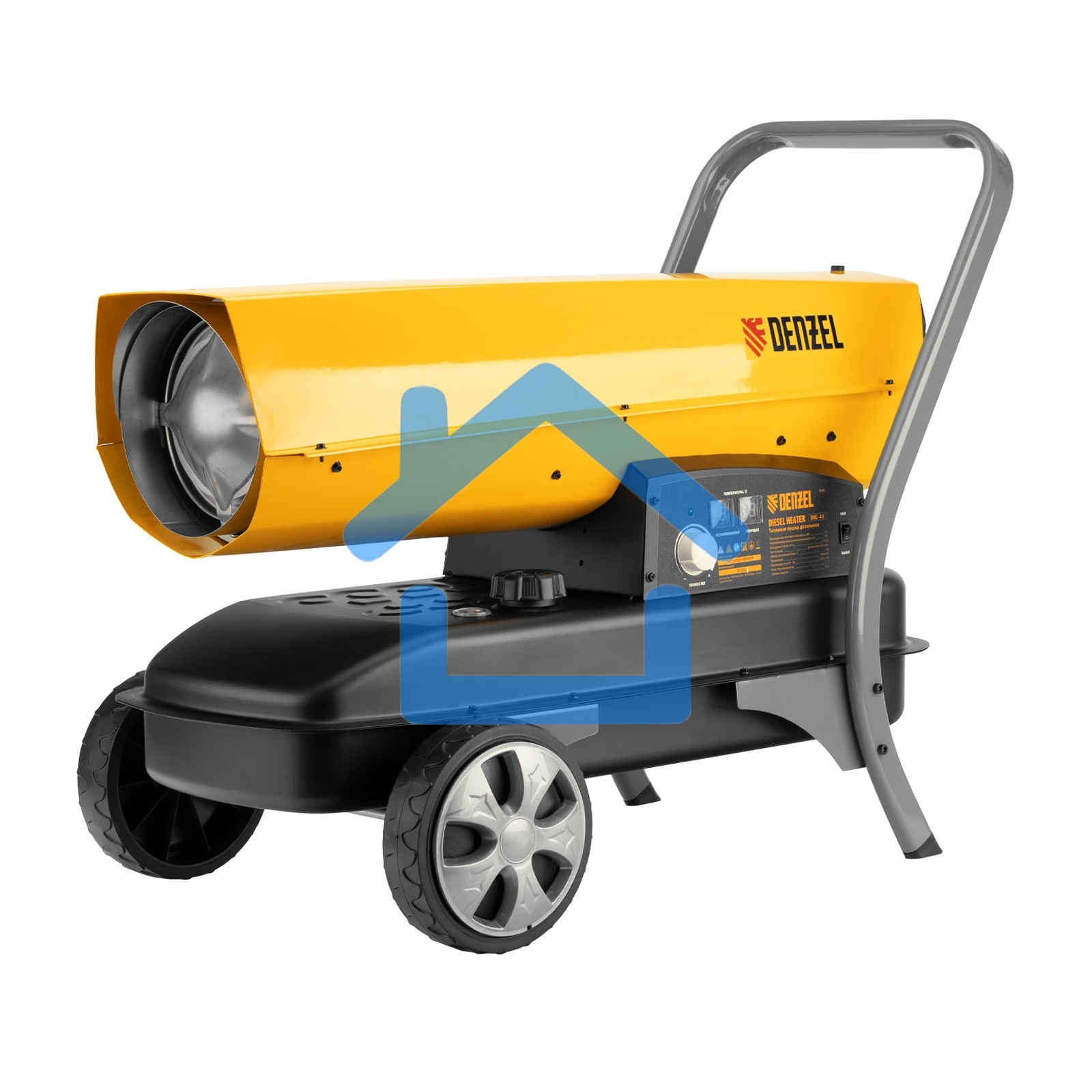 Дизельная тепловая пушка Denzel DHG-45i, 45 кВт, 1000 м3/ч, прямой нагрев, электронный термостат