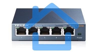 Коммутатор TP-Link SOHO TL-SG105 5-port Desktop Gigabit Switch, 5 10/100/1000M RJ45 ports, metal case
