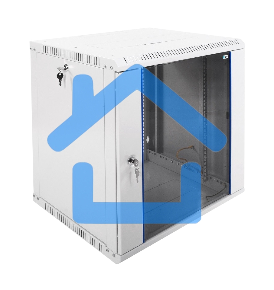 Шкаф телекоммуникационный настенный разборный ЭКОНОМ 12U (600 × 520) дверь стекло
