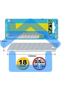 Лезвие OLFA (OL-LB-10B) сегментированное, 18х100х0,5мм, 10шт