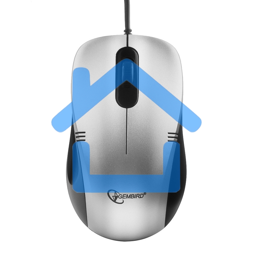 Мышь проводная Gembird MOP-100-S серебристый, 1000 dpi, USB, кнопки - 3
