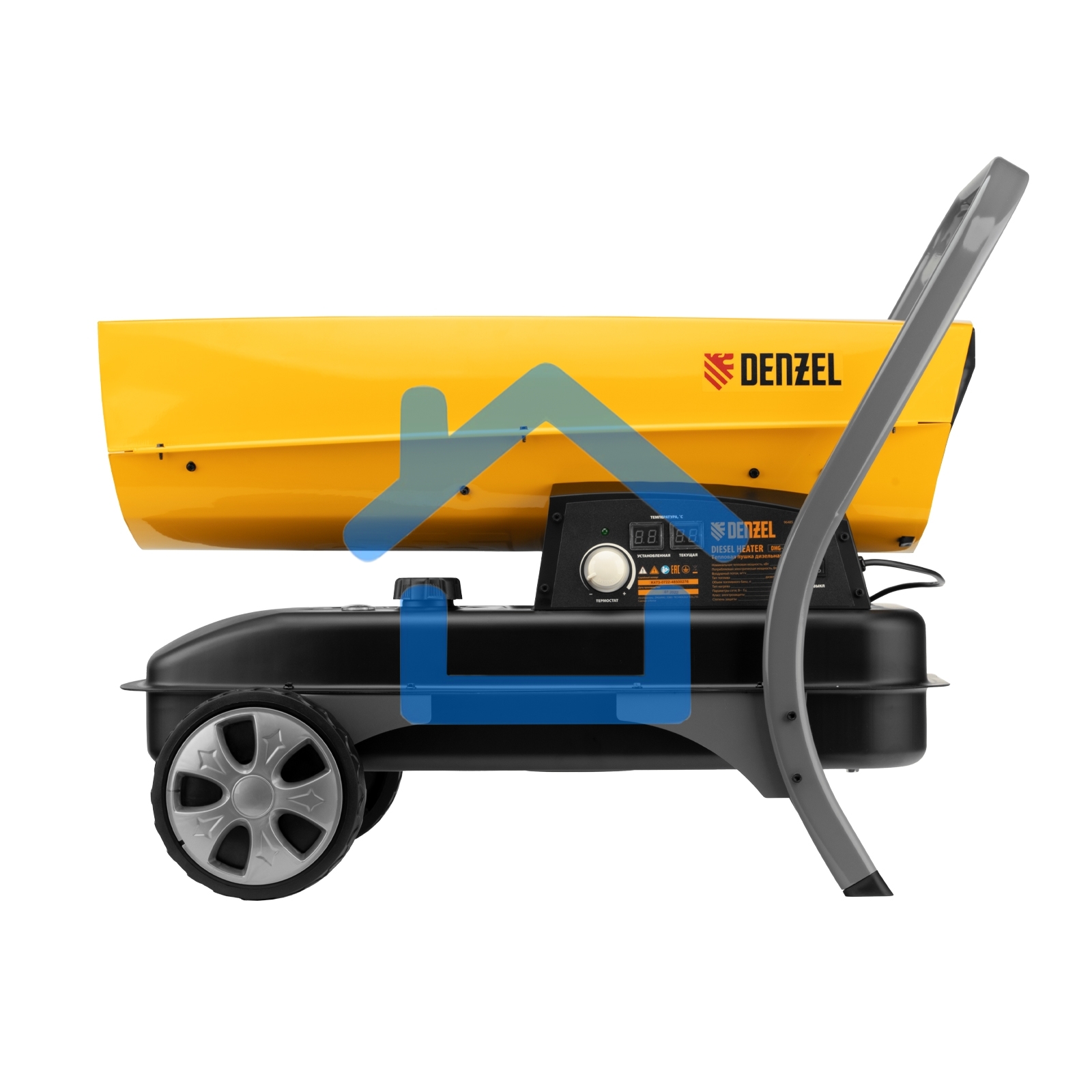 Дизельная тепловая пушка Denzel DHG-45i, 45 кВт, 1000 м3/ч, прямой нагрев, электронный термостат