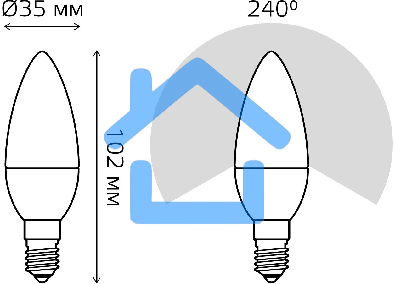 Лампа светодиодная LED 8Вт E14 220В 4100К Elementary свеча 33128 Gauss