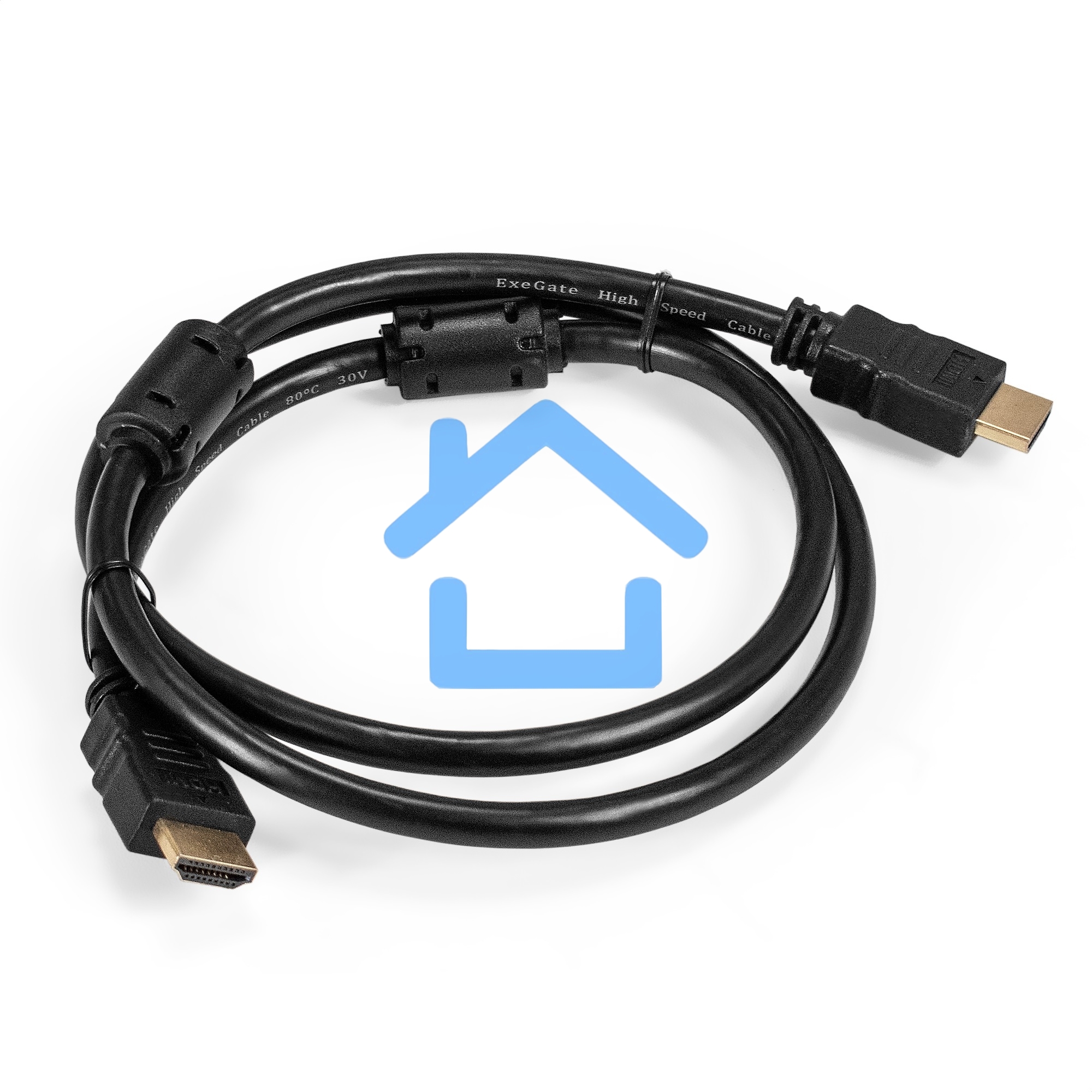 Кабель HDMI ExeGate EX-CC-HDMI2-1.0F (19M/19M, v2.0, 1м, 4K UHD, Ethernet, ферритовые кольца, позолоченные контакты)