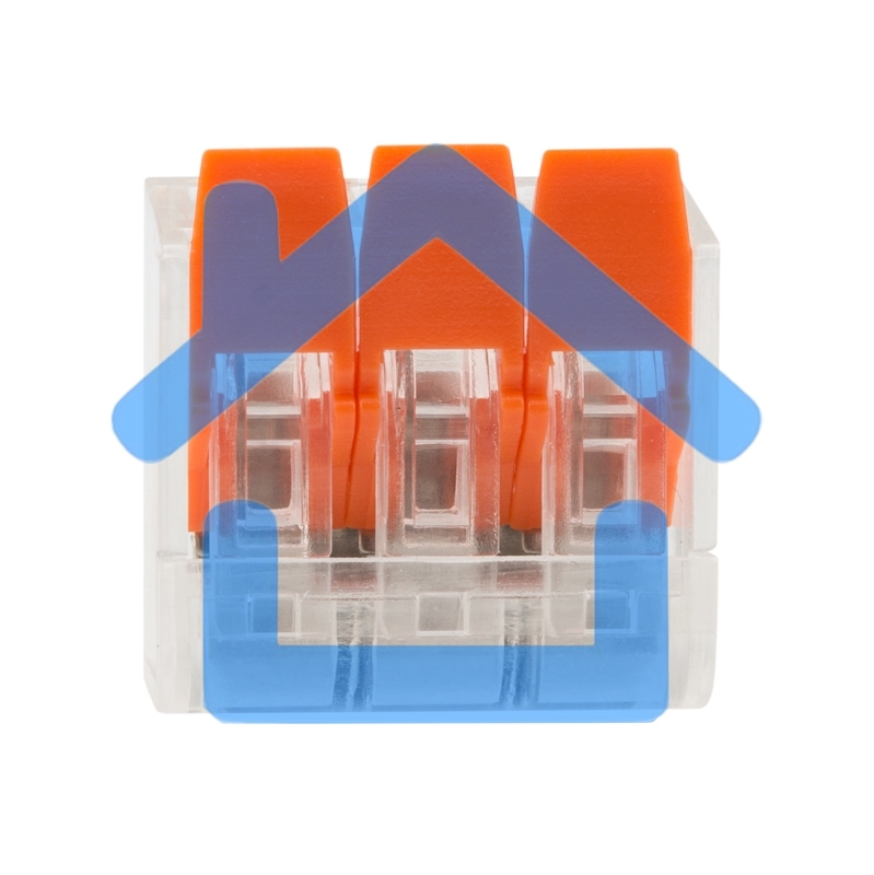 Клемма соединительная рычажковая компактная Rexant 3-проводная, прозрачная, 0.14-4 мм² (20 шт./уп.)