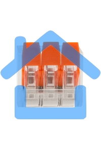 Клемма соединительная рычажковая компактная Rexant 3-проводная, прозрачная, 0.14-4 мм² (20 шт./уп.)