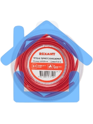 Трубка термоусаживаемая 6.0/3.0мм красн. ролик 2.44м Rexant 29-0034