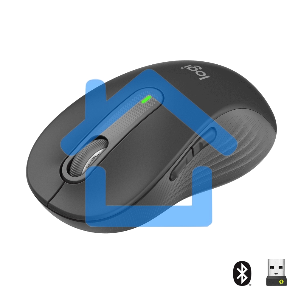 Мышь беспроводная Logitech Signature M650 L графитовый, 4000 dpi, радиоканал, Bluetooth, USB, кнопки - 5