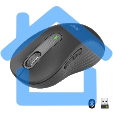 Мышь беспроводная Logitech Signature M650 L графитовый, 4000 dpi, радиоканал, Bluetooth, USB, кнопки - 5