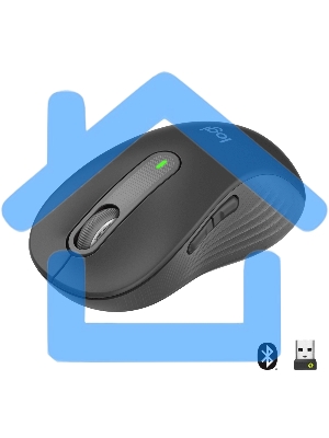 Мышь беспроводная Logitech Signature M650 L графитовый, 4000 dpi, радиоканал, Bluetooth, USB, кнопки - 5