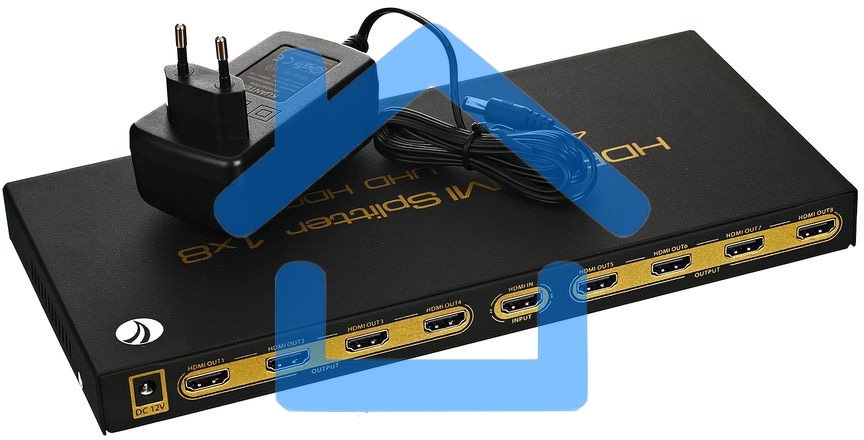Разветвитель VCOM HDMI Spliitter 1=>8 2.0v, <DD428>