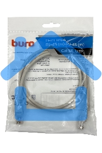 Патч-корд Buro cat5E 1м серый RJ-45 (m)-RJ-45 (m)