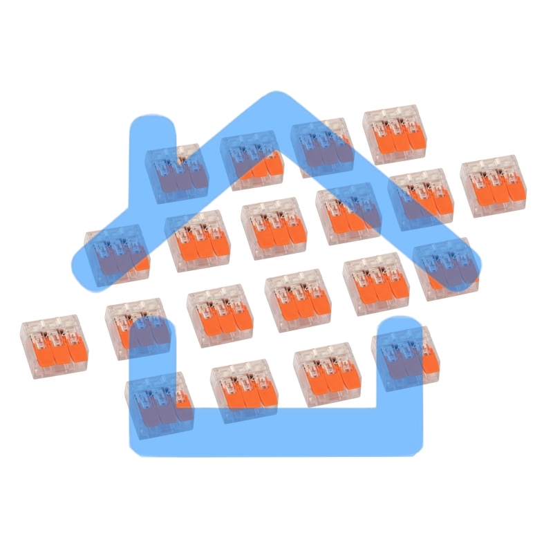 Клемма соединительная рычажковая компактная Rexant 3-проводная, прозрачная, 0.14-4 мм² (20 шт./уп.)