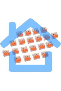 Клемма соединительная рычажковая компактная Rexant 3-проводная, прозрачная, 0.14-4 мм² (20 шт./уп.)