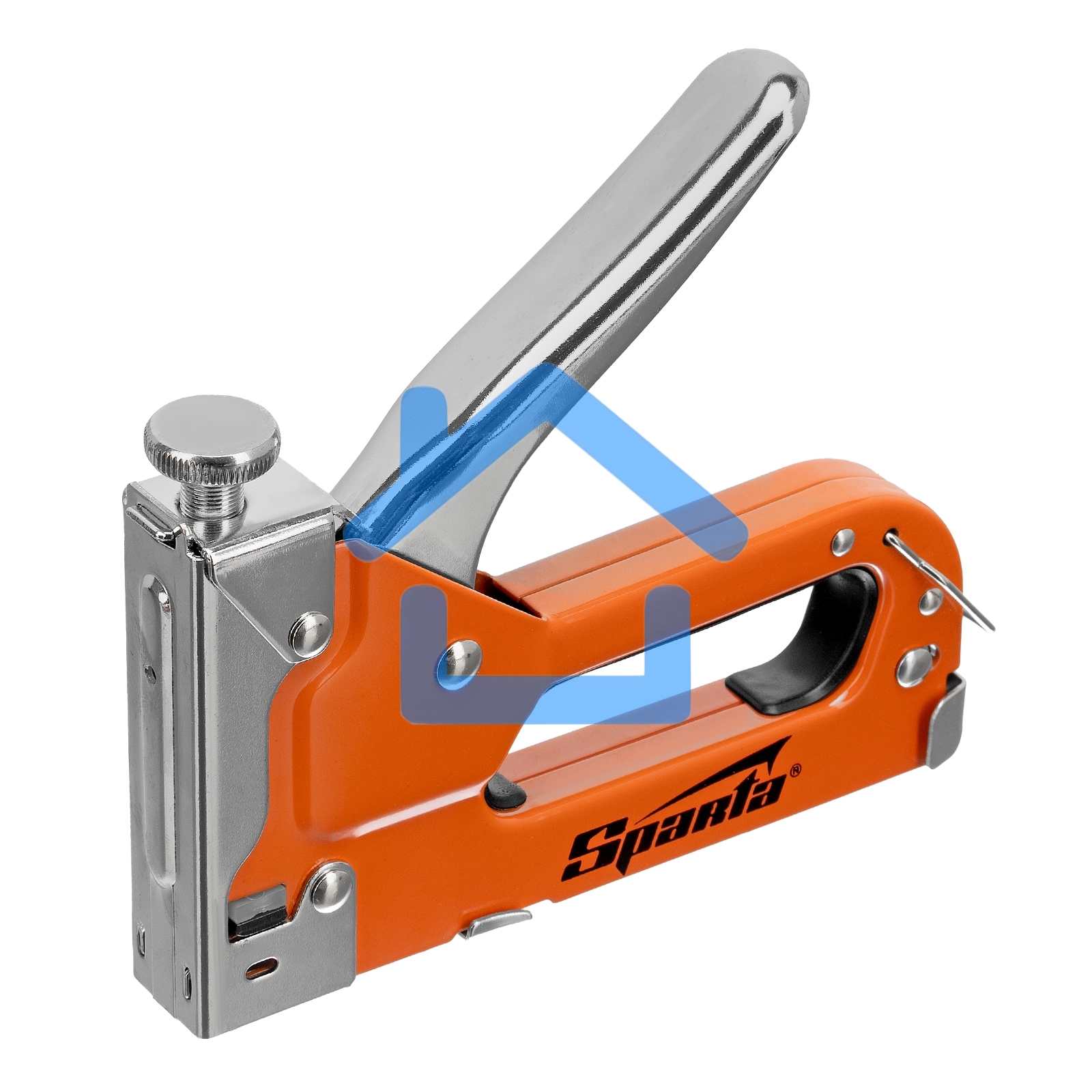 Набор: степлер мебельный регулируемый, скобы 500 шт, рулетка 2м., тип скобы 53, 4-14 мм Sparta