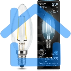 Лампа светодиодная Gauss 103801205LED Filament Candle Е14 5Вт 4100к 1/10/50