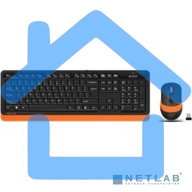 Клавиатура + мышь A4Tech Fstyler FG1010 клав:черный/оранжевый мышь:черный/оранжевый USB беспроводная Multimedia