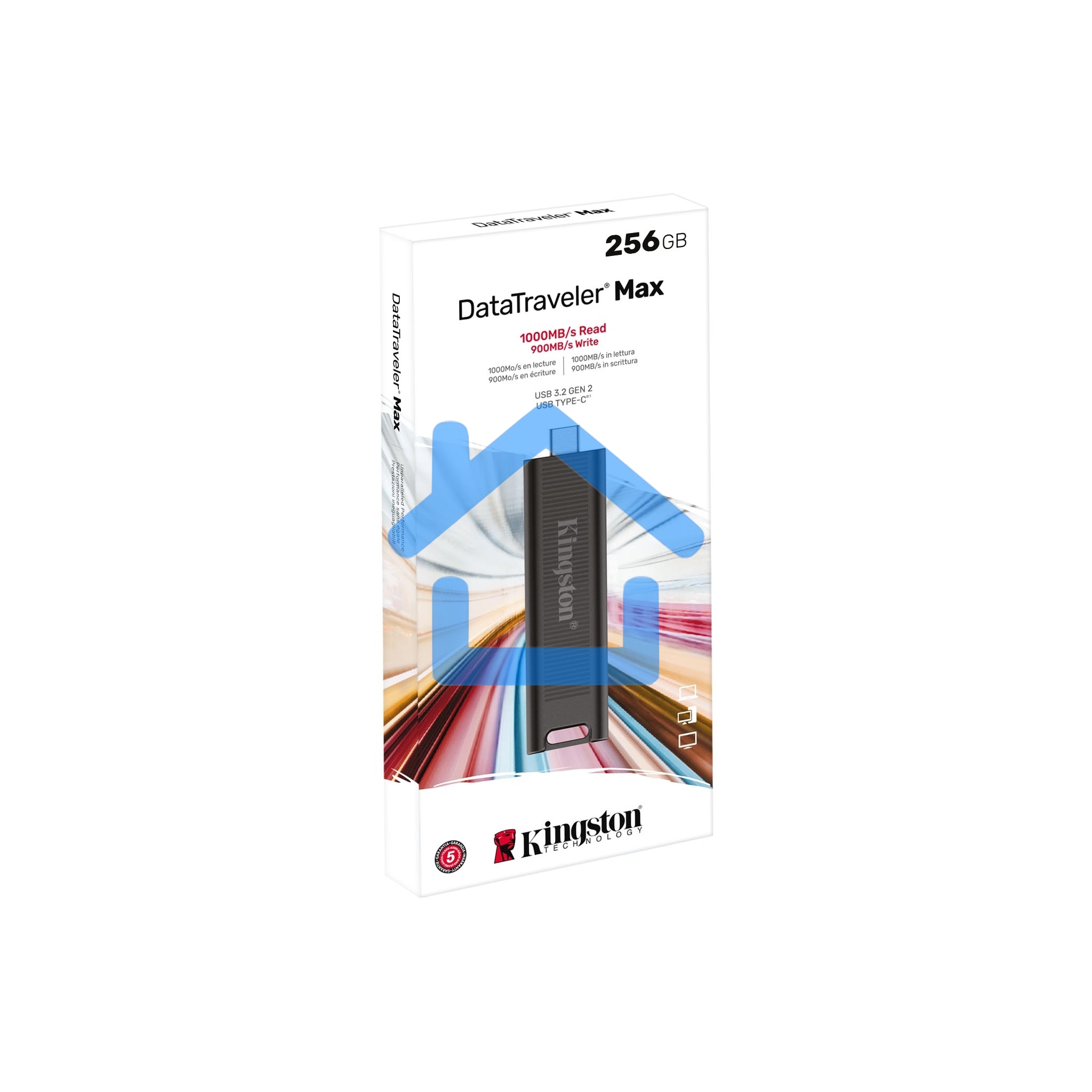 Флешка USB R/W Kingston 256Gb USB 3.2 Gen 2 DataTraveler Max, Type-C