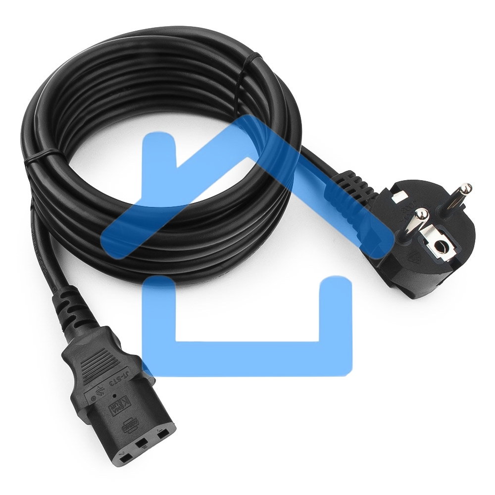 Кабель питания Cablexpert PC-186-1-3M, 3м, Schuko- C13, 3x1кв.мм, черный, с заземлением, пакет