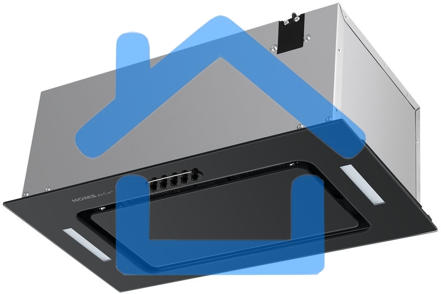 Вытяжка встраиваемая HOMSair Crocus Push 52 черный, 51.8 см, 850 куб. м/ч, 53 дБ