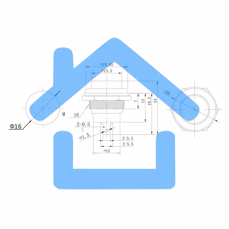 Выключатель-кнопка металл 250V 2А (2с) (ON)-OFF Ø16.2 черная Rexant
