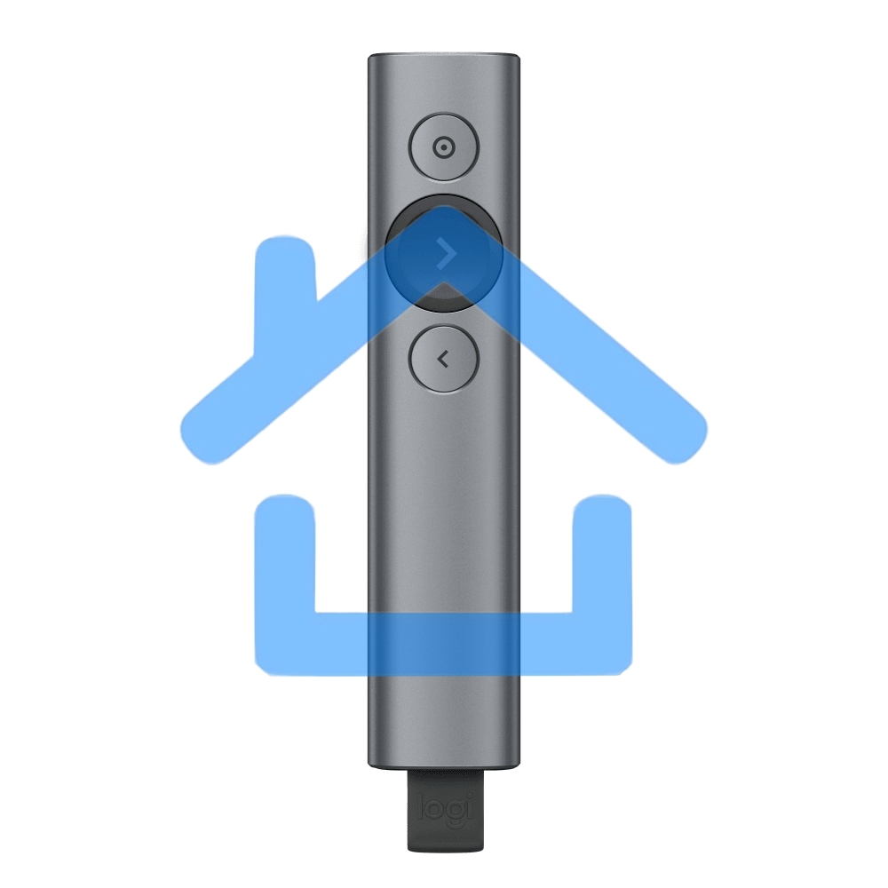 Презентер Logitech Spotlight Slate (серый, Bluetooth/2.4 GHz, перезаряжаемая литий-полимерная батарея 85мА·ч, 3D-акселерометр, гироскоп, кабель для зарядки, чехол) (арт. 910-004867, M/N: R-R0011 / C-U0016)