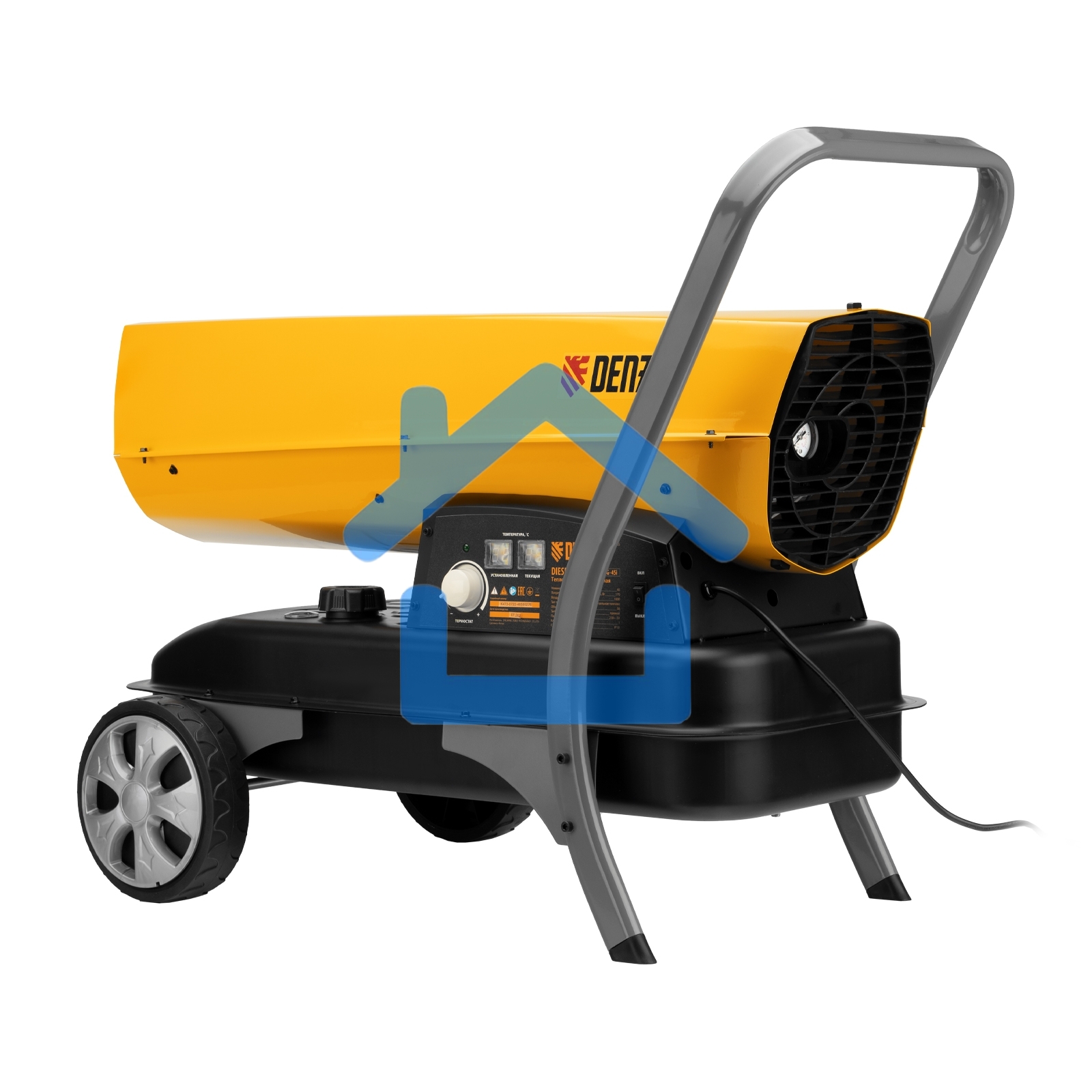 Дизельная тепловая пушка Denzel DHG-45i, 45 кВт, 1000 м3/ч, прямой нагрев, электронный термостат