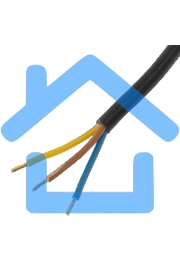 Шнур сетевой Energy Series, ПВС, 1,5 м, 3х1 мм, с неразборной вилкой, черный Denzel