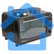 Мини-печь Великие реки Днепр-1, черный, 3200 Вт, 30 л, 2 конфорки