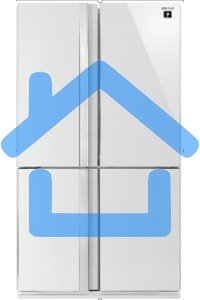 Холодильник Sharp SJGX98PWH белое стекло четырехкамерный 394/211л морозилка снизу