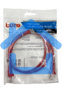 Патч-корд Buro cat5E 1м красный RJ-45 (m)-RJ-45 (m)