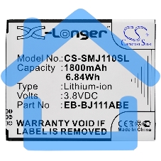 Аккумулятор CameronSinoCS-SMJ110SL EB-BJ111ABE для Samsung Galaxy J1 Ace, J1 Ace Neo 3.8V / 1800mAh / 6.84Wh