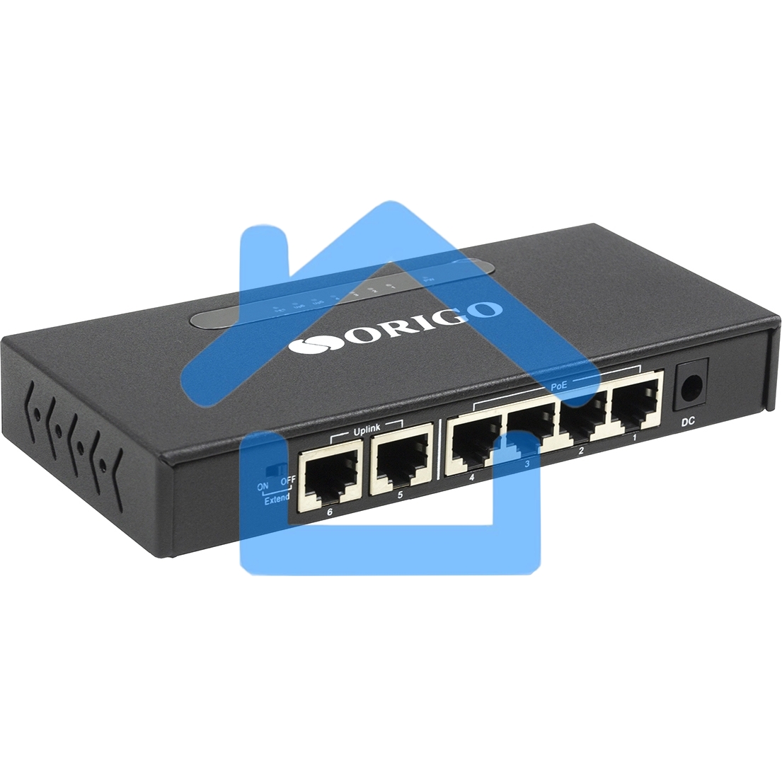 Неуправляемый PoE-коммутатор ORIGO OS1206P/60W/A1A 4x100Base-TX PoE+, 2x100Base-TX, PoE-бюджет 60 Вт, корпус металл