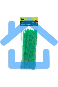 Хомуты Сибртех 200 х 3,6 мм, пластиковые, зеленые, 100 шт.