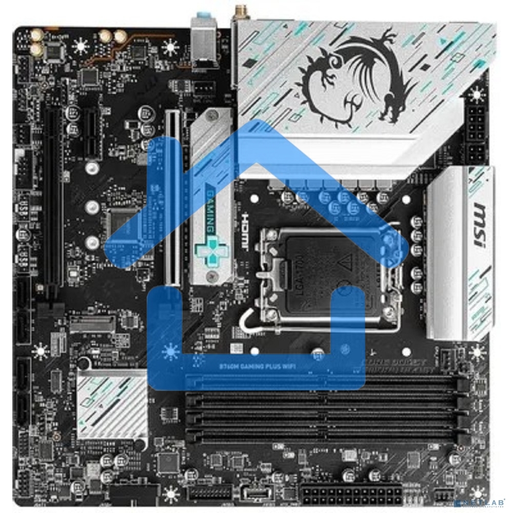 Материнская плата MSI B760 GAMING PLUS WIFI DDR4, LGA 1700, Intel B760, 4xDDR4, 4xSATA, 2xM.2, 1xPCI-E 4.0 x16, 1xPCI-E 4.0 x4, 3xPCI-E 3.0 x1, 1xHDMI, 1xDP, 2xUSB 3.2 Gen 2, 4xUSB 2.0, 1xUSB 3.2 Gen 2, 1x 2.5Gb LAN, 5x3.5 мм, 7.1, ATX
