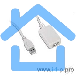 Кабель Gembird UAE016 USB 2.0 кабель удлинительный, активный 4.8м AM/AF, черный
