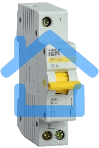 Выключатель-разъединитель трехпозиционный 1п ВРТ-63 16А ИЭК MPR10-1-016