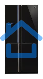 Холодильник Sharp SJ-FS97VBK черное стекло трехкамерный 393/207 л морозилка снизу