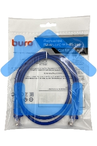 Патч-корд Buro cat5E molded 1м голубой RJ-45 (m)-RJ-45 (m)