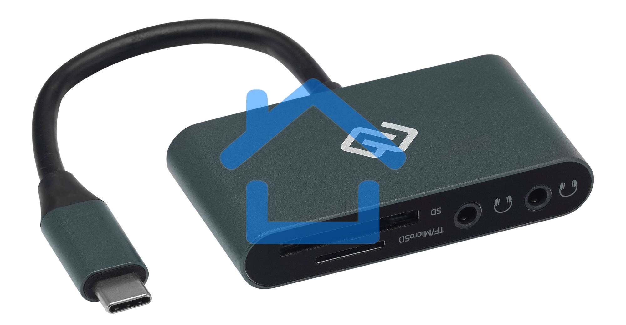 Устройство чтения карт памяти Type C Digma CR-СA2512-G темно-серый