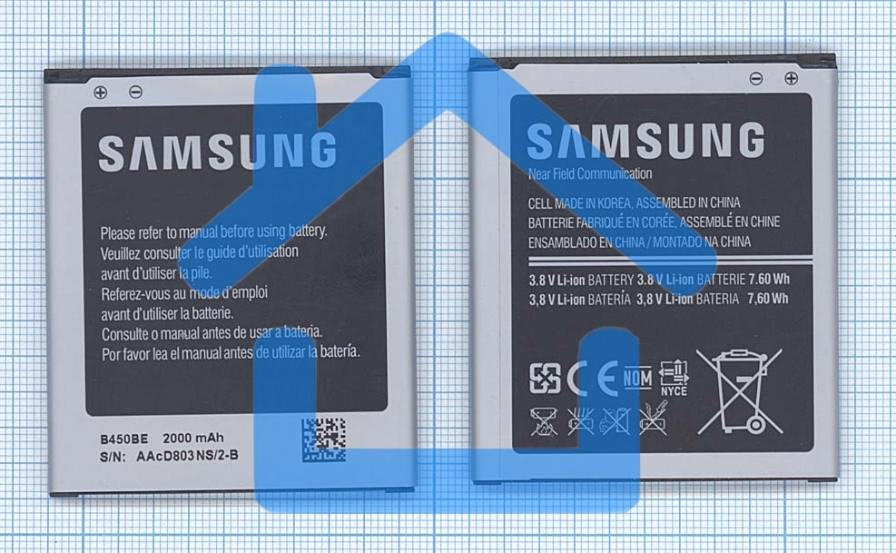 Аккумуляторная батарея B450BC, B450BE для Galaxy S III Mini SM-G730V