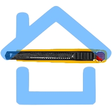 Нож, 9 мм, сменное лезвие, SK4, алюминиевый корпус, торцевой зажим Denzel